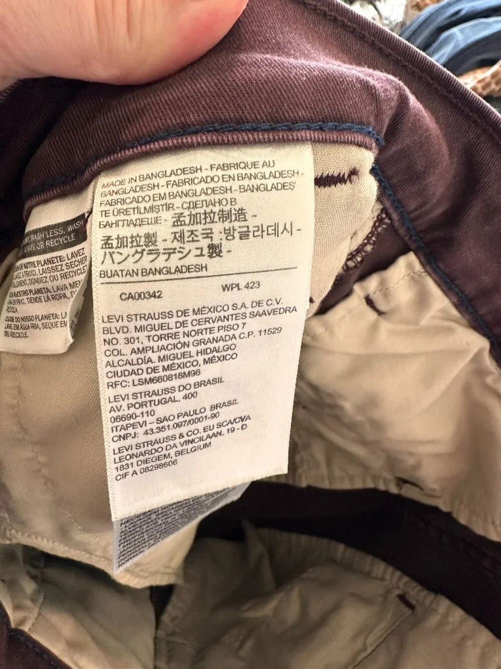 Levi's XX Chino Standard Taper Maroon Pants 28W 32L